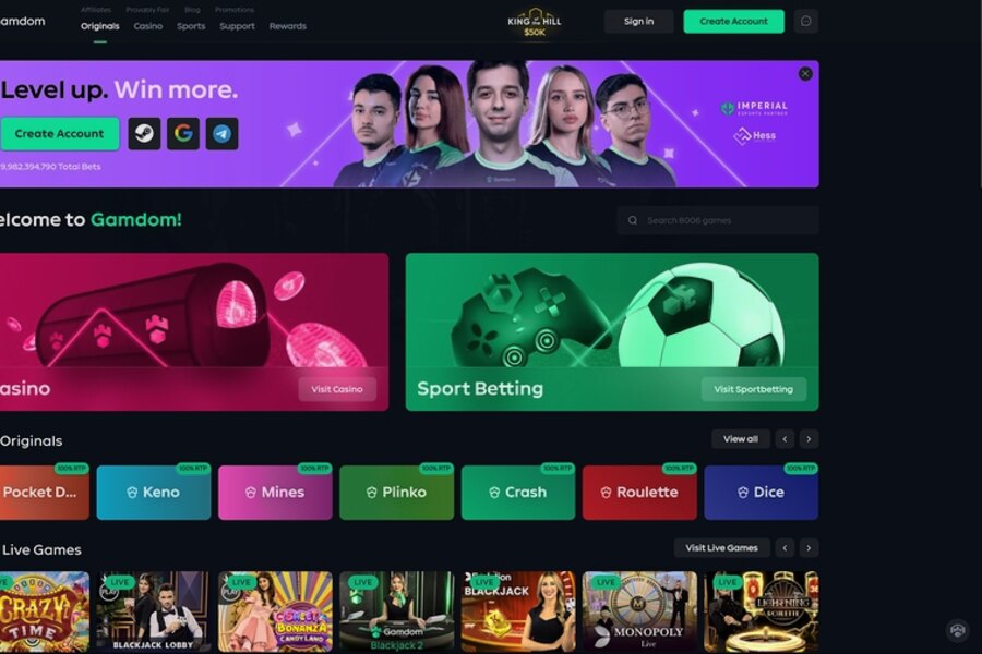 Gamdom Casino - Créez Votre Compte Joueur